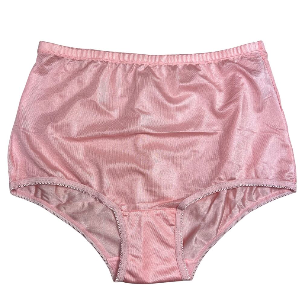 Colony Shiny Nylon Granny Panties Pink 5 Women Comfort Waist Full Coverage NWOT